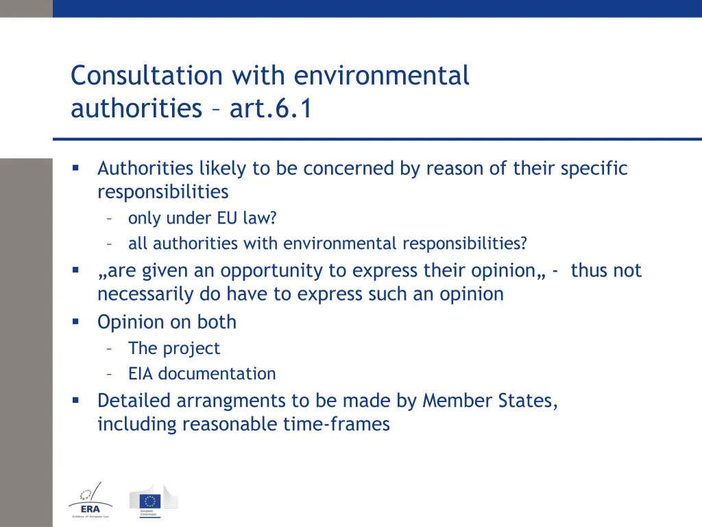 consultation with environmental authorities