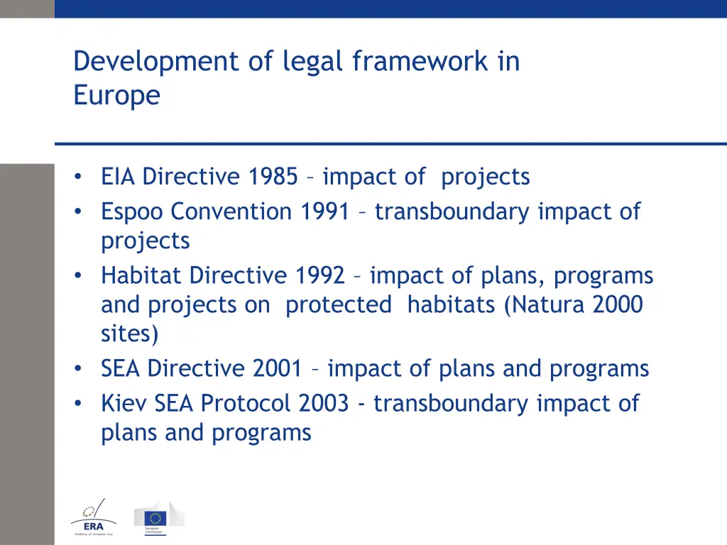 development of legal framework in europe