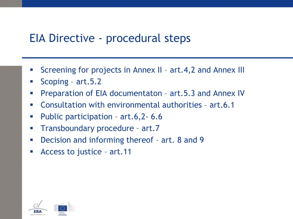 eia directive procedural steps