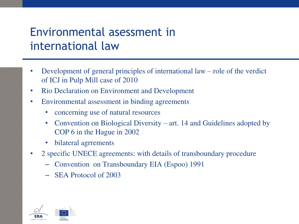 environmental asessment in international law