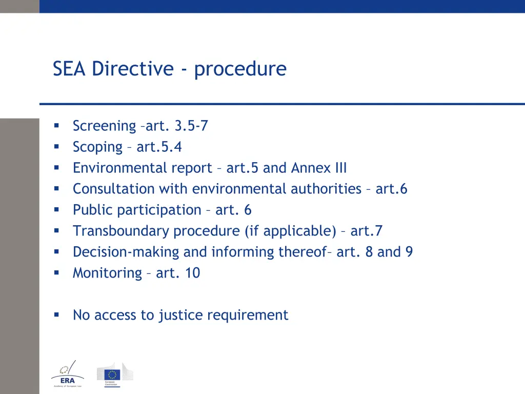 sea directive procedure