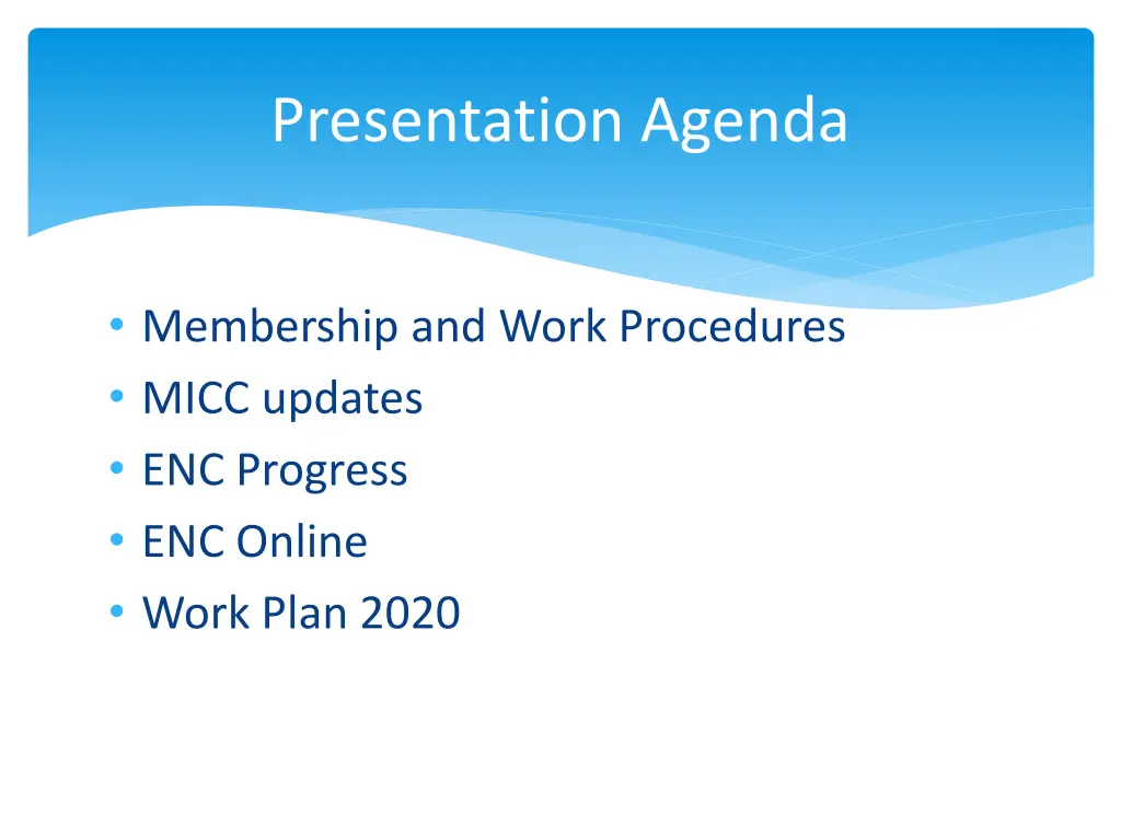 presentation agenda