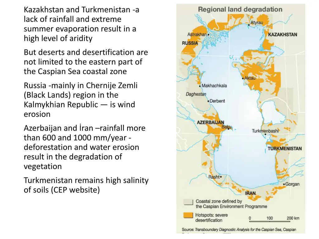 kazakhstan and turkmenistan a lack of rainfall