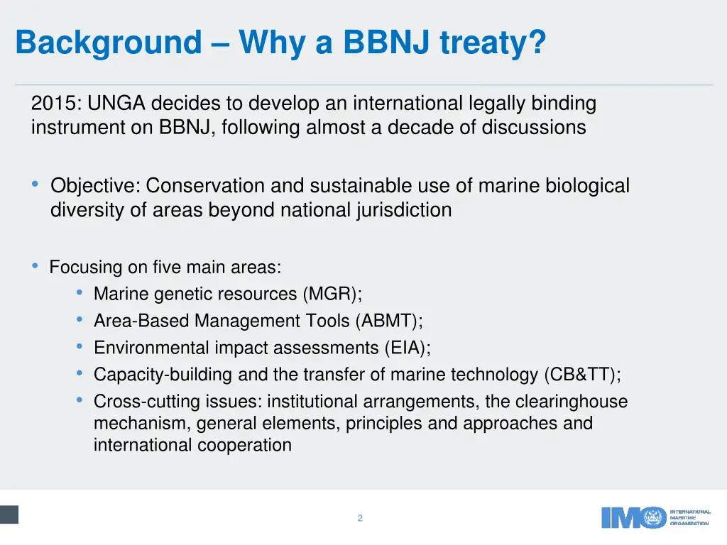 background why a bbnj treaty