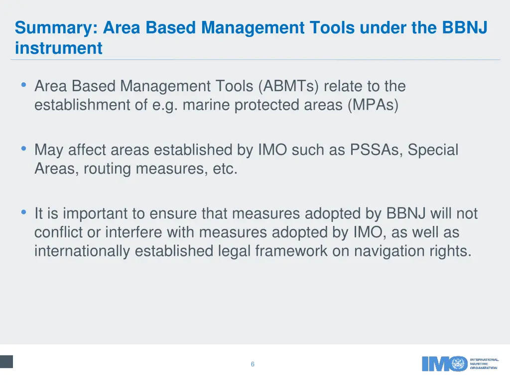 summary area based management tools under