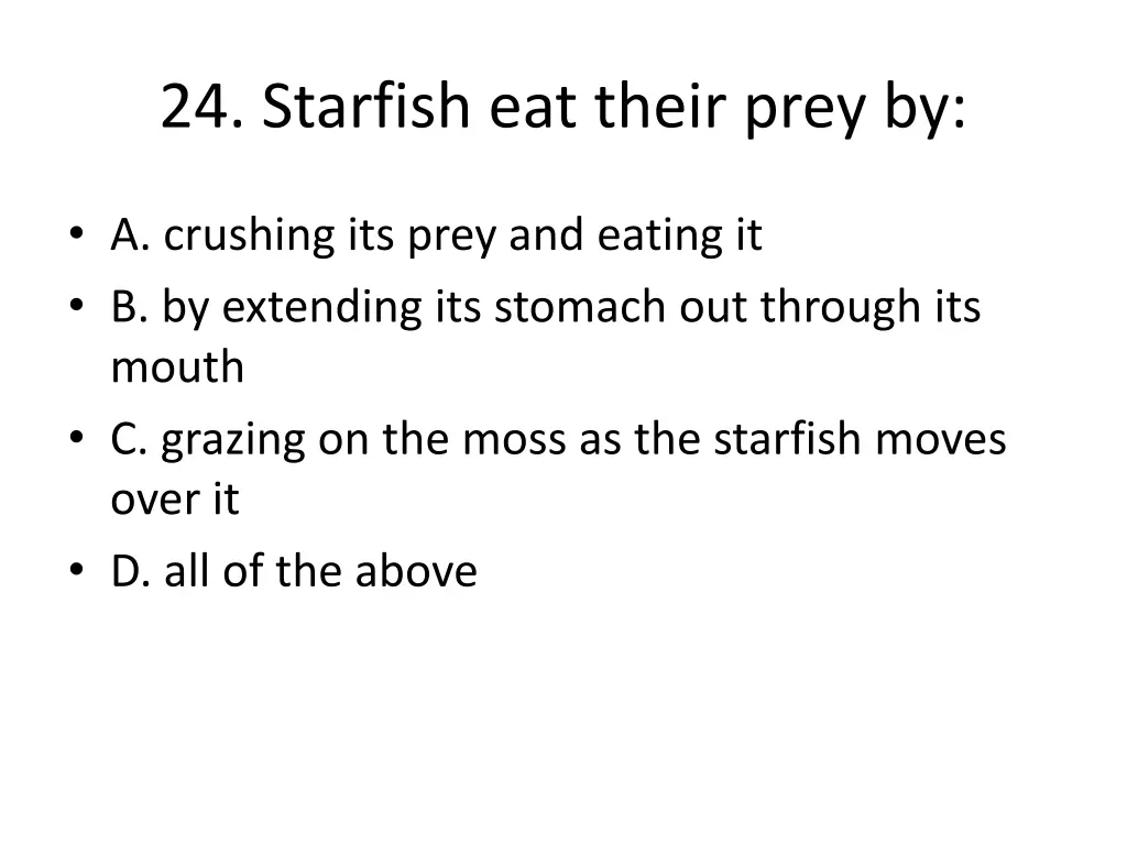 24 starfish eat their prey by