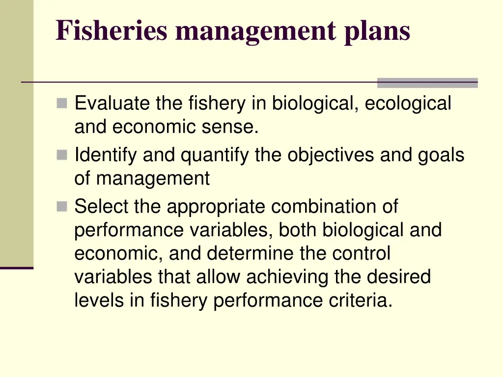 fisheries management plans