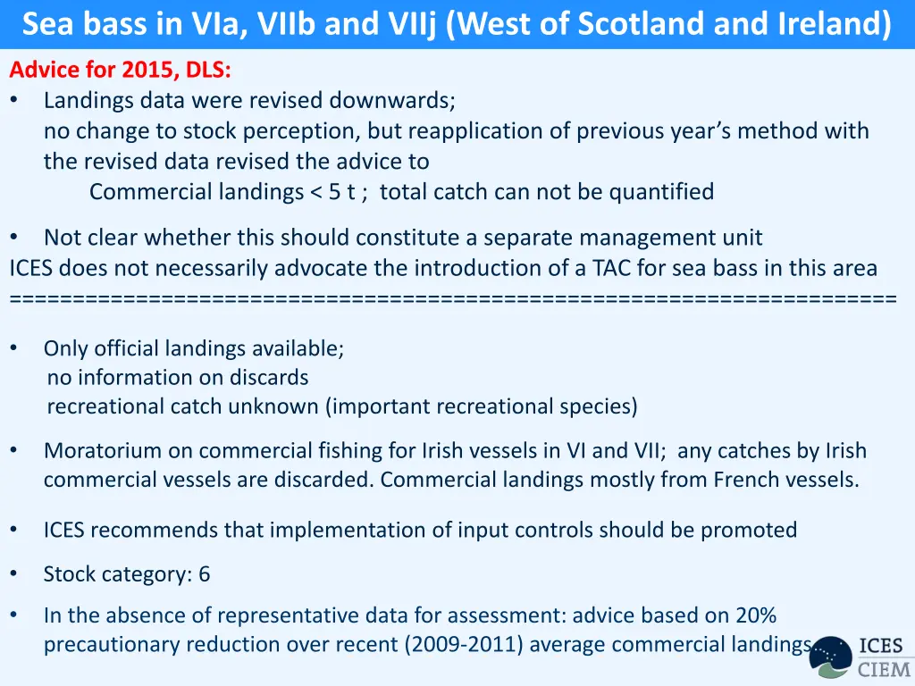 sea bass in via viib and viij west of scotland