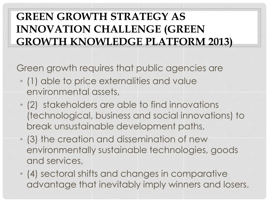 green growth strategy as innovation challenge