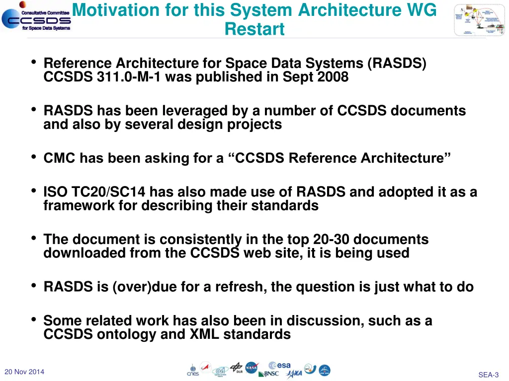 motivation for this system architecture wg restart