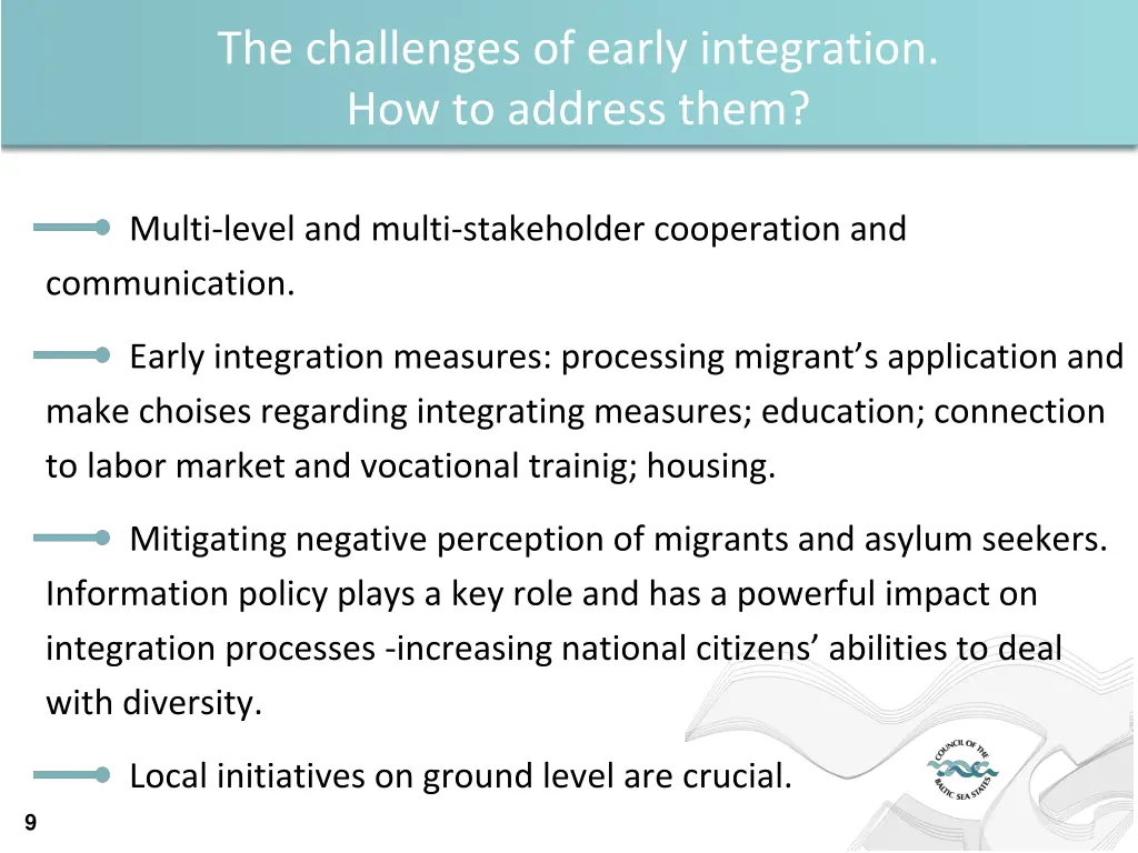 the challenges of early integration 1