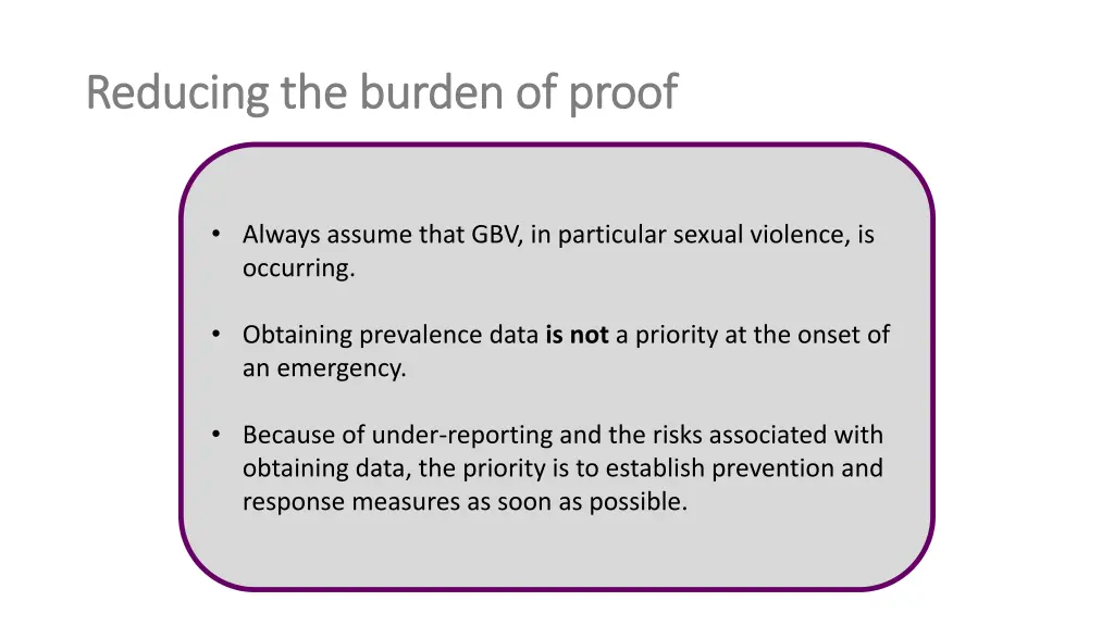 reducing the burden of proof reducing the burden