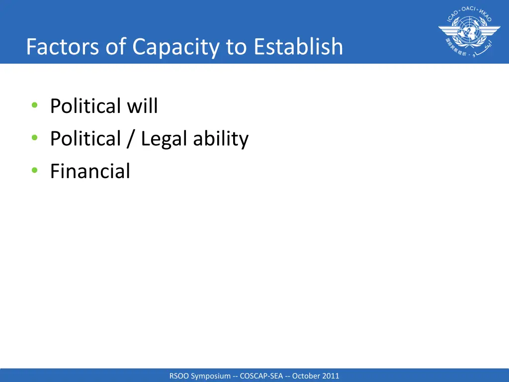 factors of capacity to establish