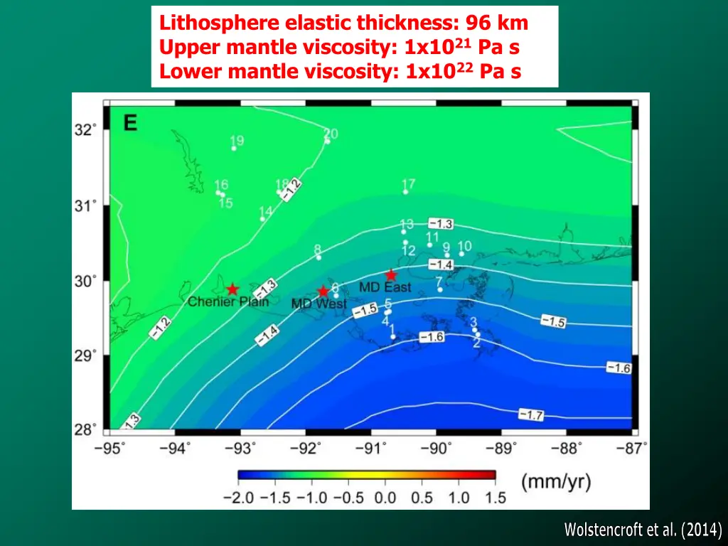 lithosphere elastic thickness 96 km upper mantle