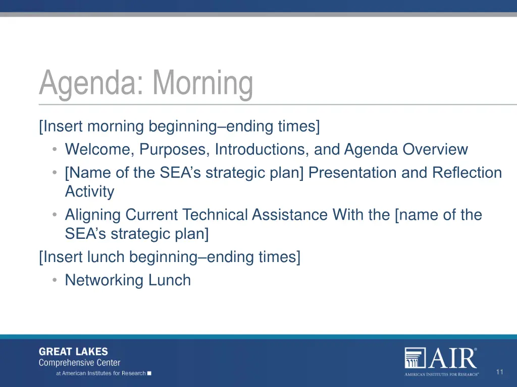 agenda morning