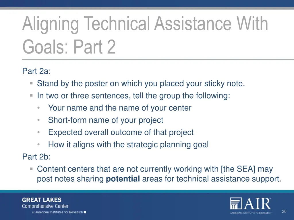 aligning technical assistance with goals part 2