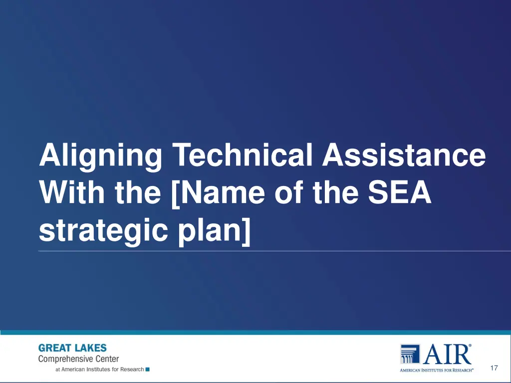 aligning technical assistance with the name