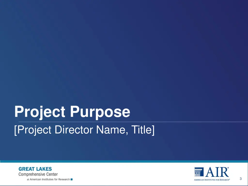 project purpose project director name title