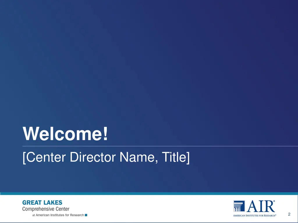 welcome center director name title