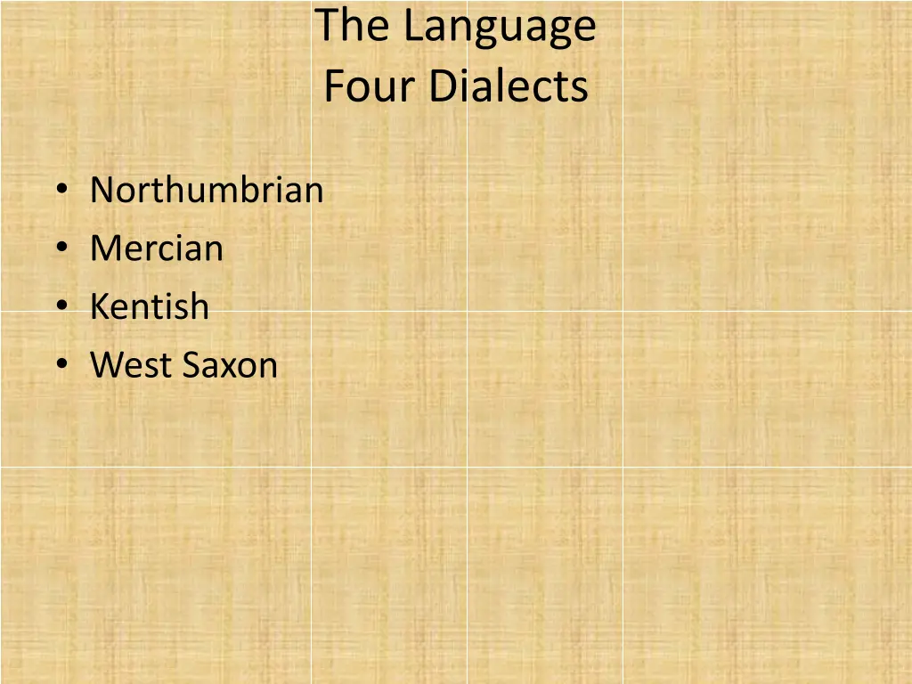 the language four dialects