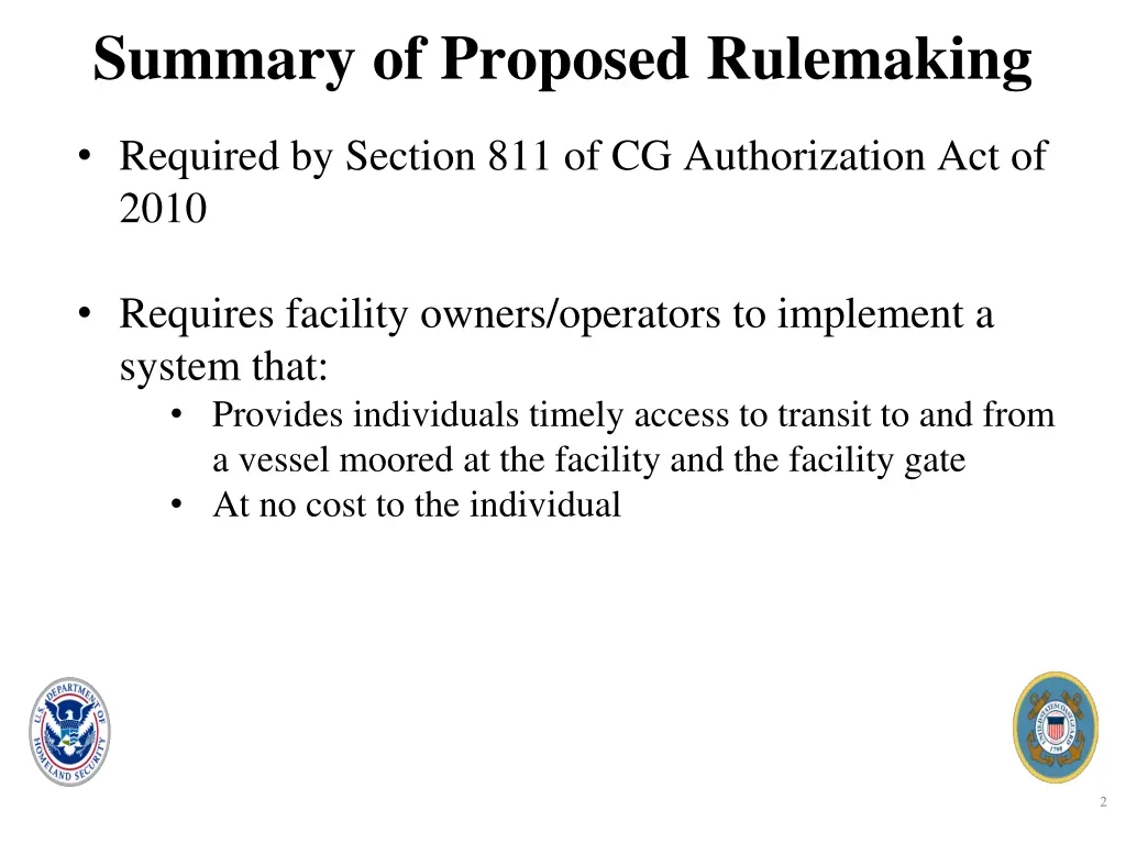 summary of proposed rulemaking