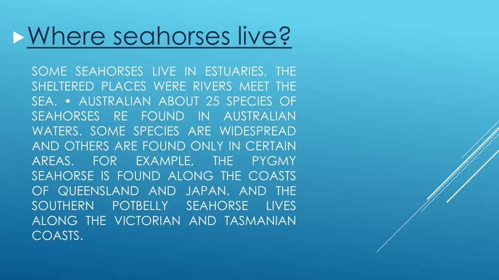 where seahorses live 1