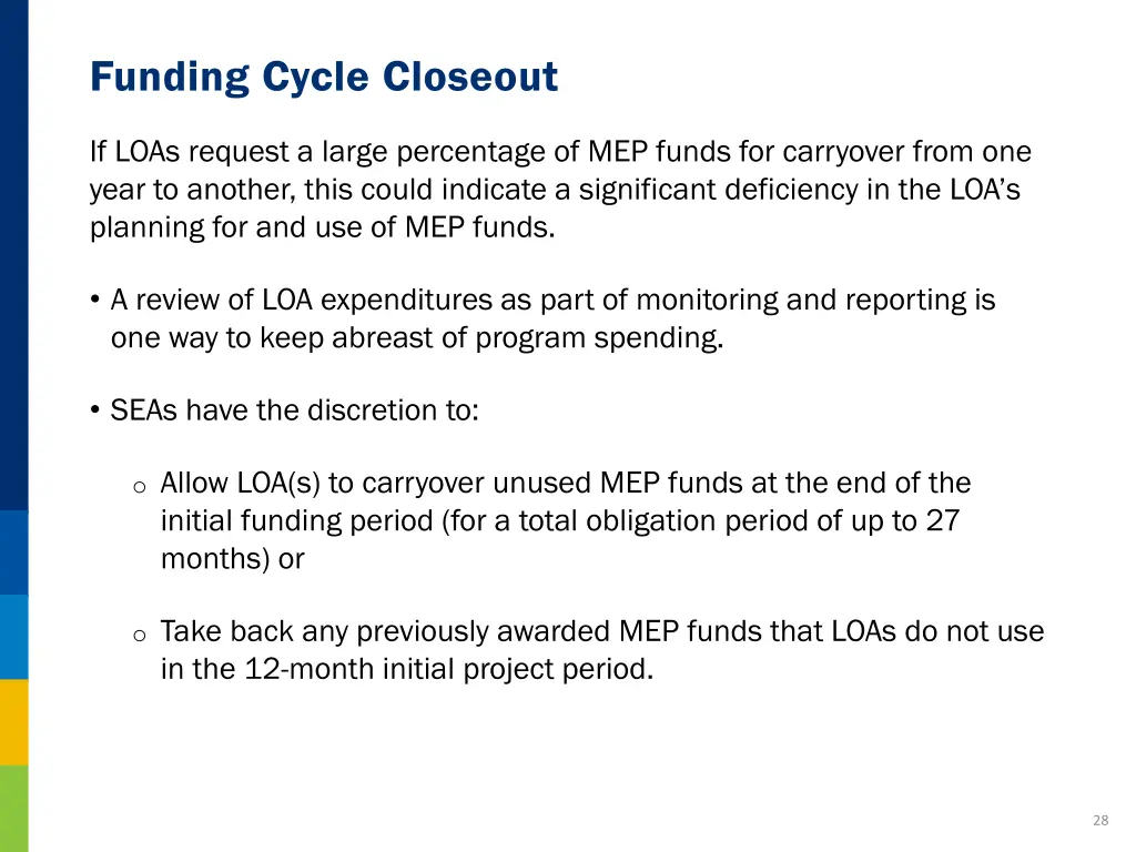 funding cycle closeout