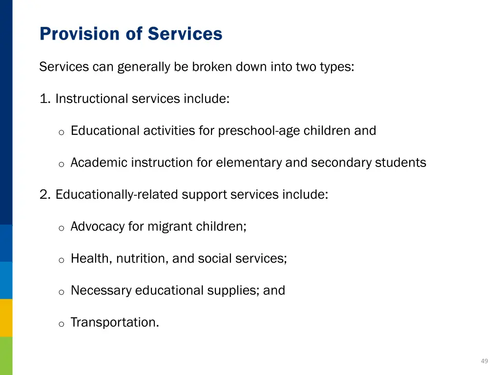 provision of services 2