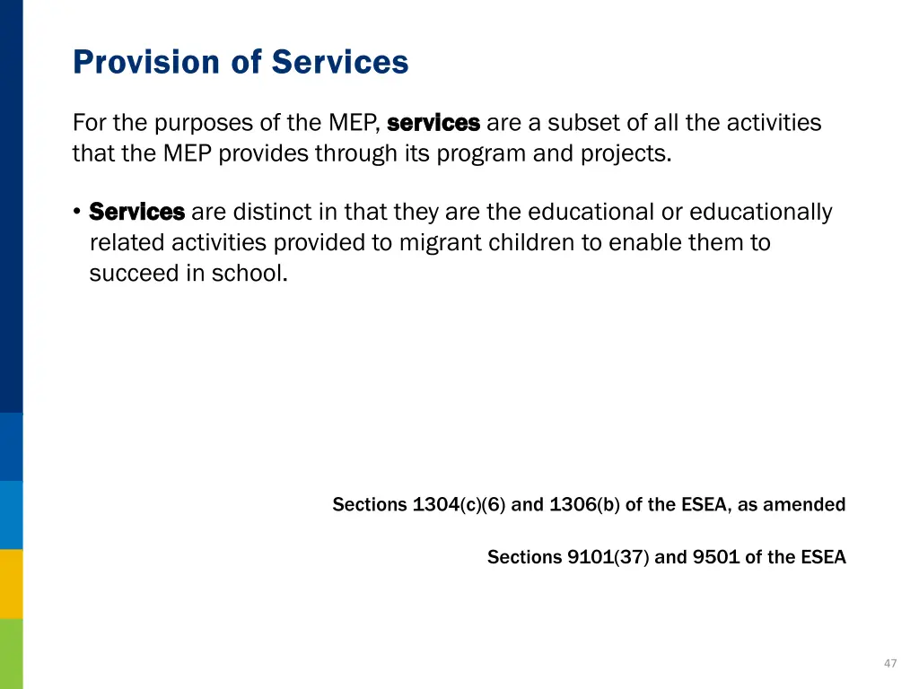 provision of services