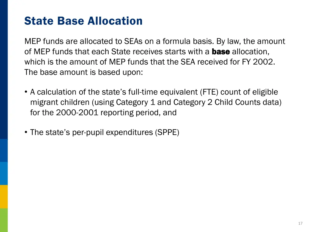 state base allocation