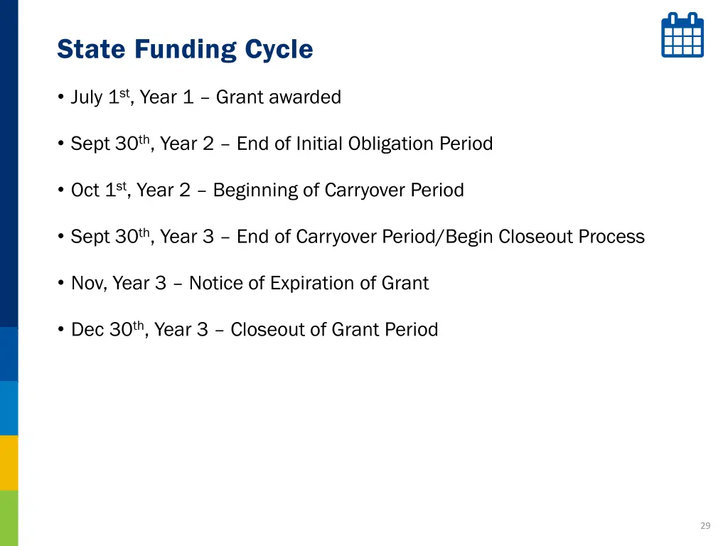 state funding cycle