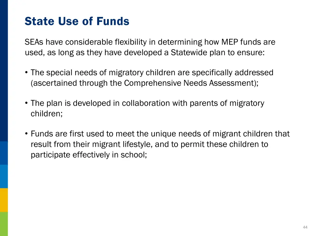 state use of funds