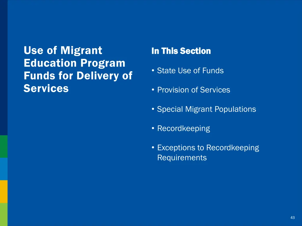 use of migrant education program funds