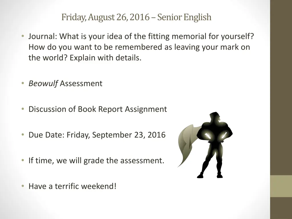 friday august 26 2016 senior english