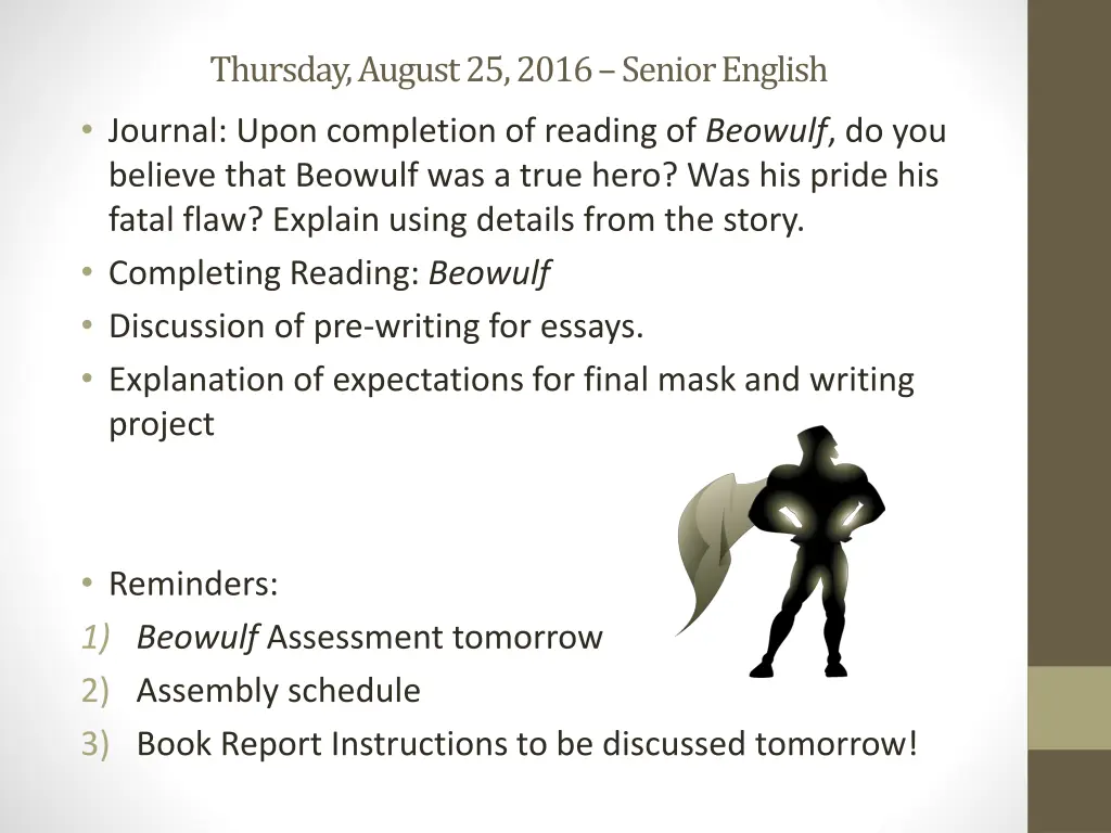 thursday august 25 2016 senior english