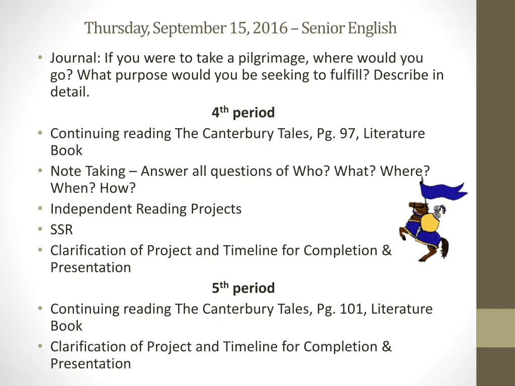 thursday september 15 2016 senior english