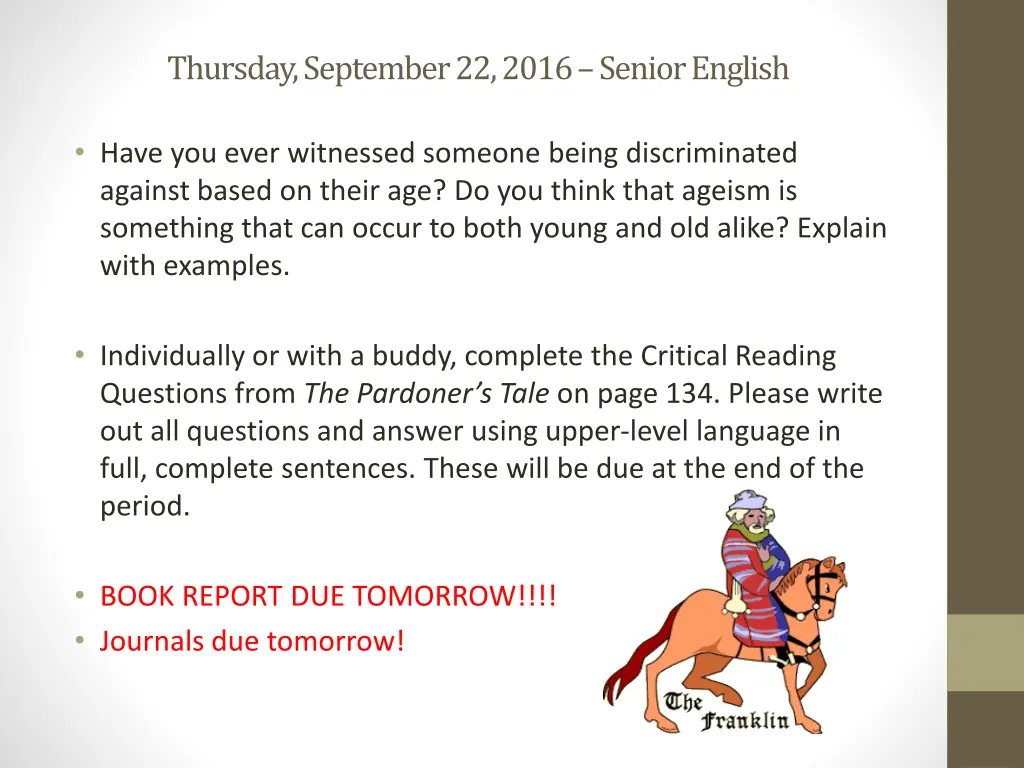 thursday september 22 2016 senior english