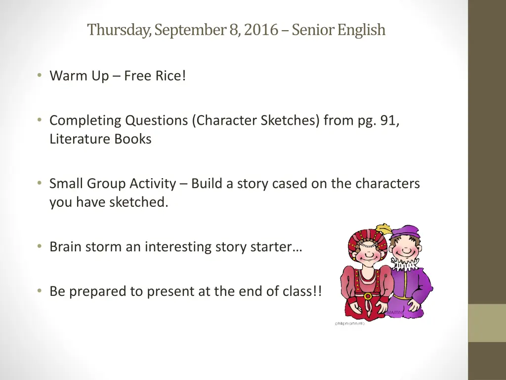 thursday september 8 2016 senior english