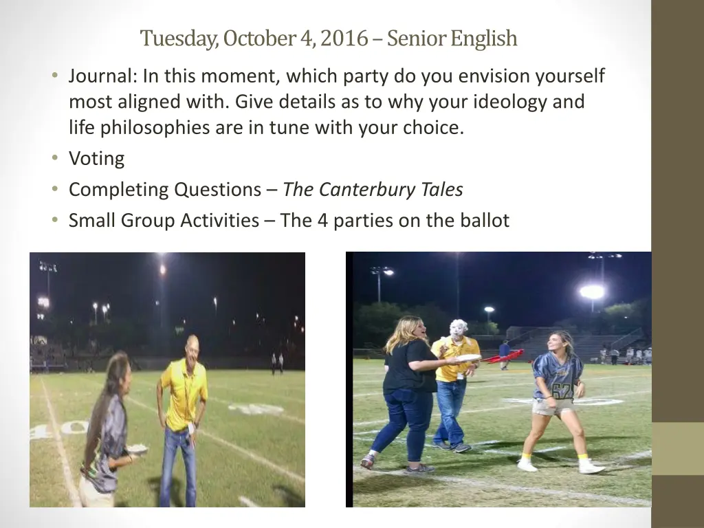 tuesday october 4 2016 senior english