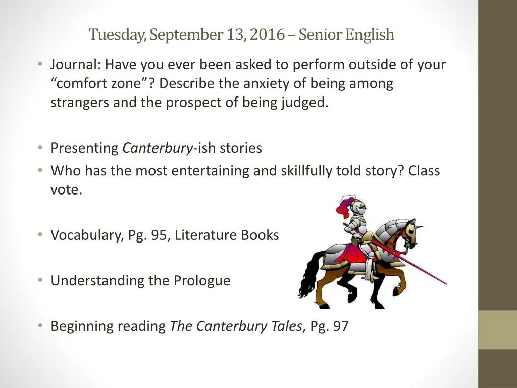 tuesday september 13 2016 senior english