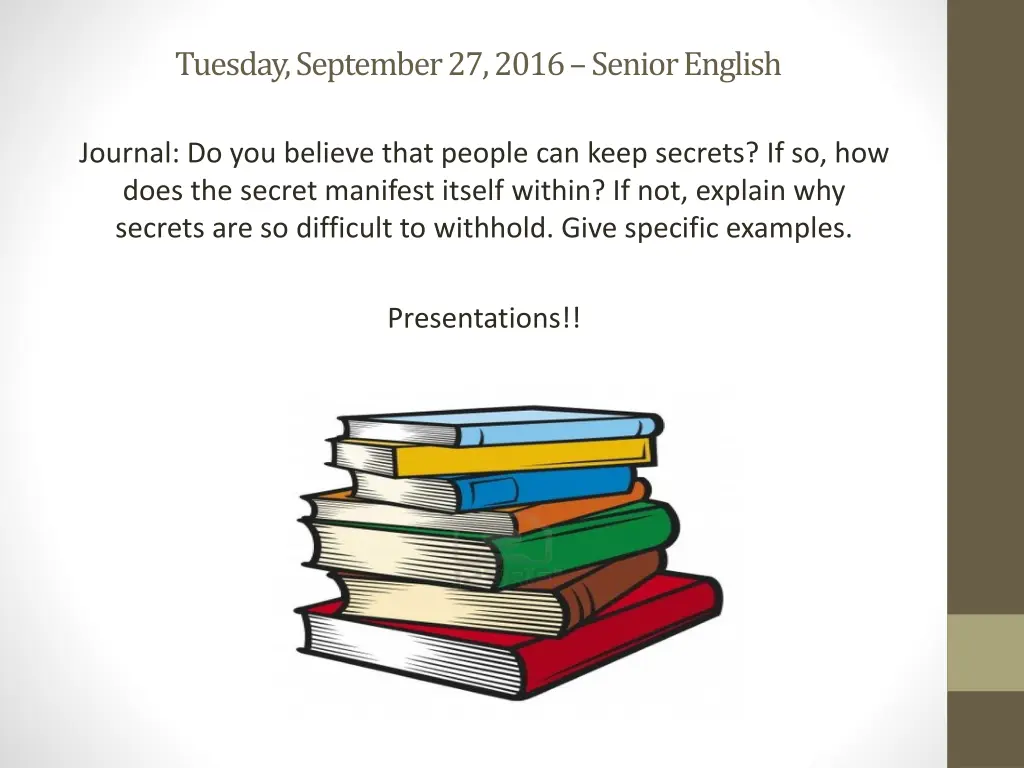 tuesday september 27 2016 senior english