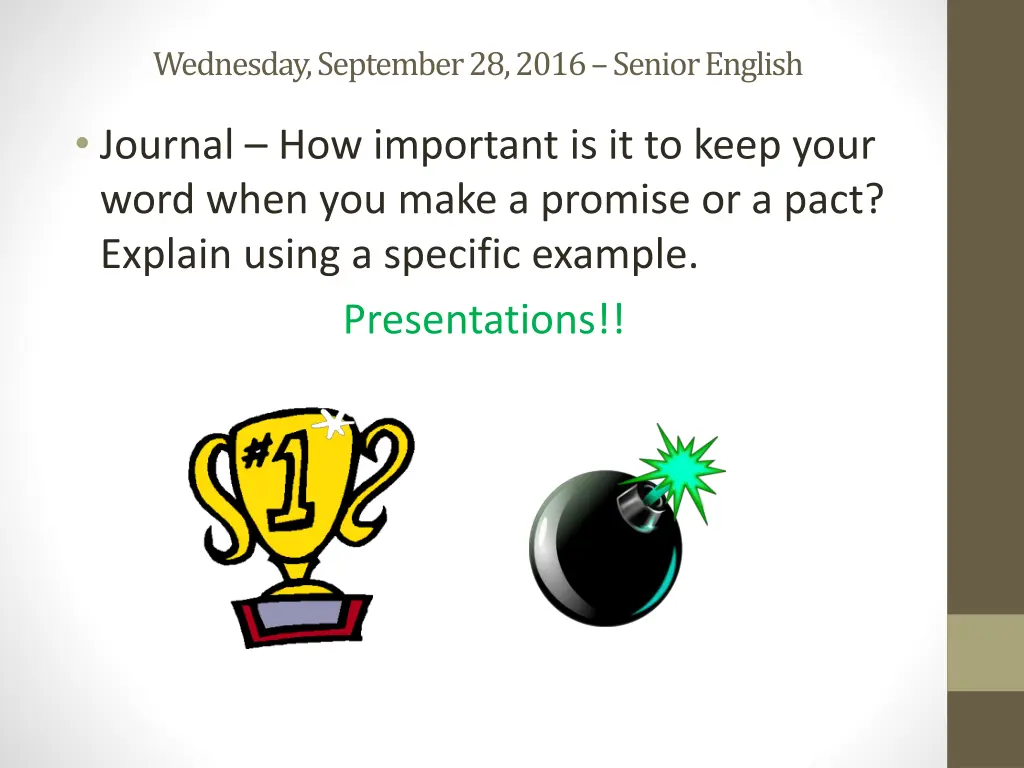 wednesday september 28 2016 senior english