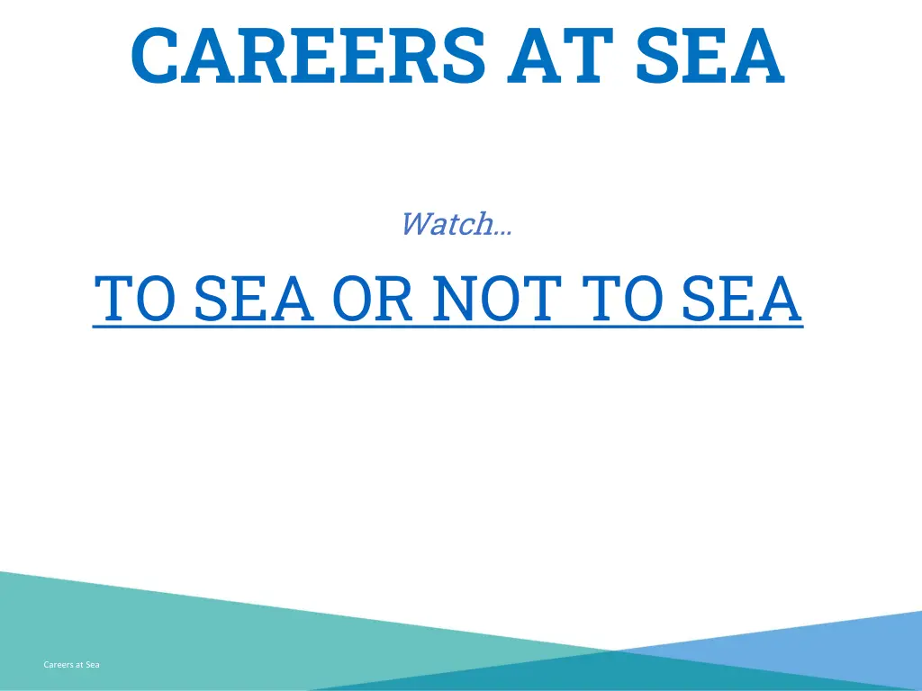 careers at sea