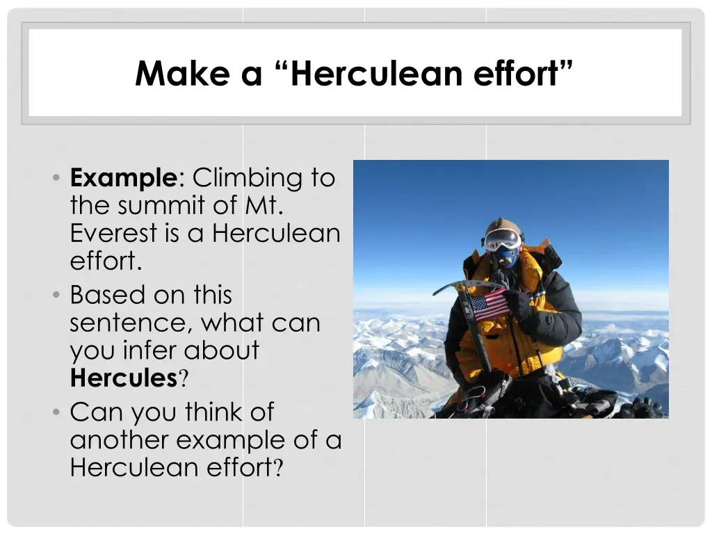 make a h erculean effort