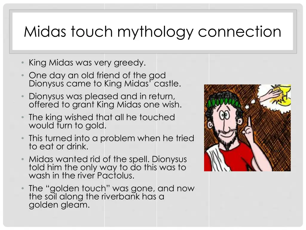 midas touch mythology connection