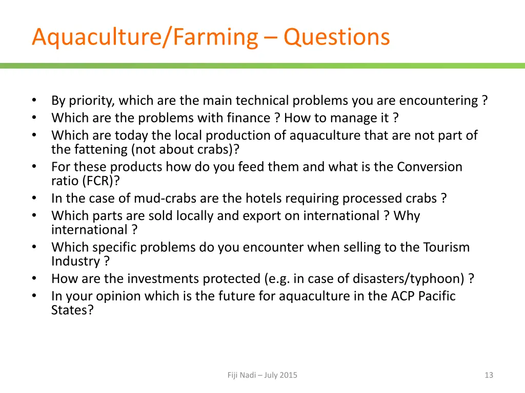 aquaculture farming questions