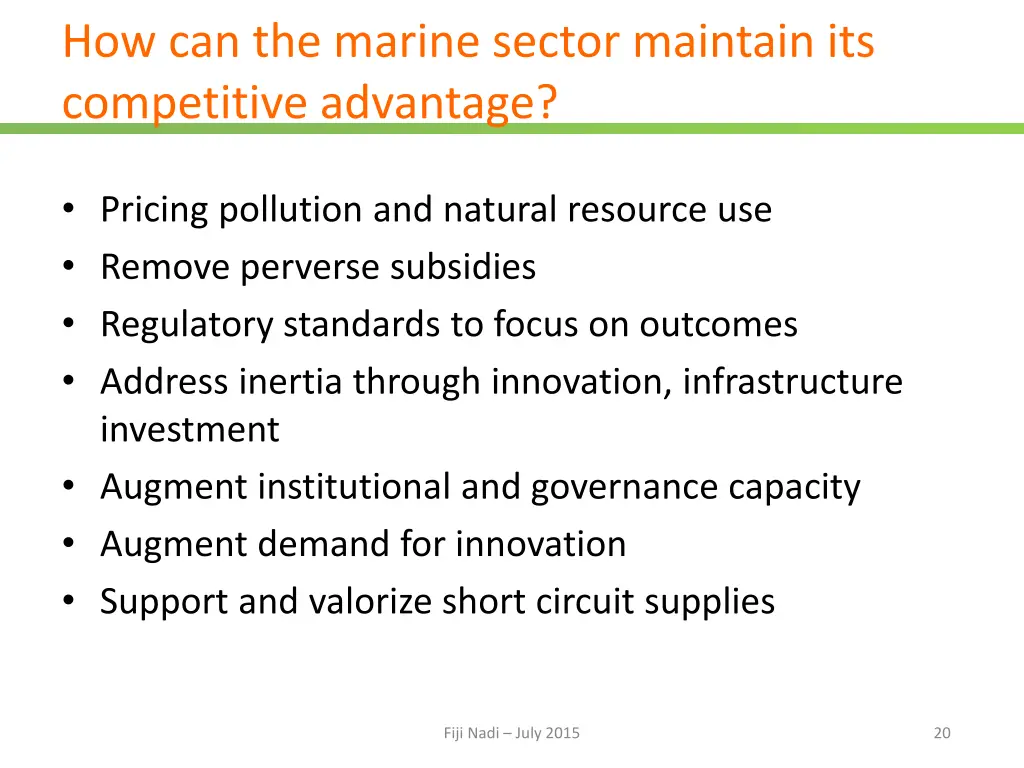 how can the marine sector maintain