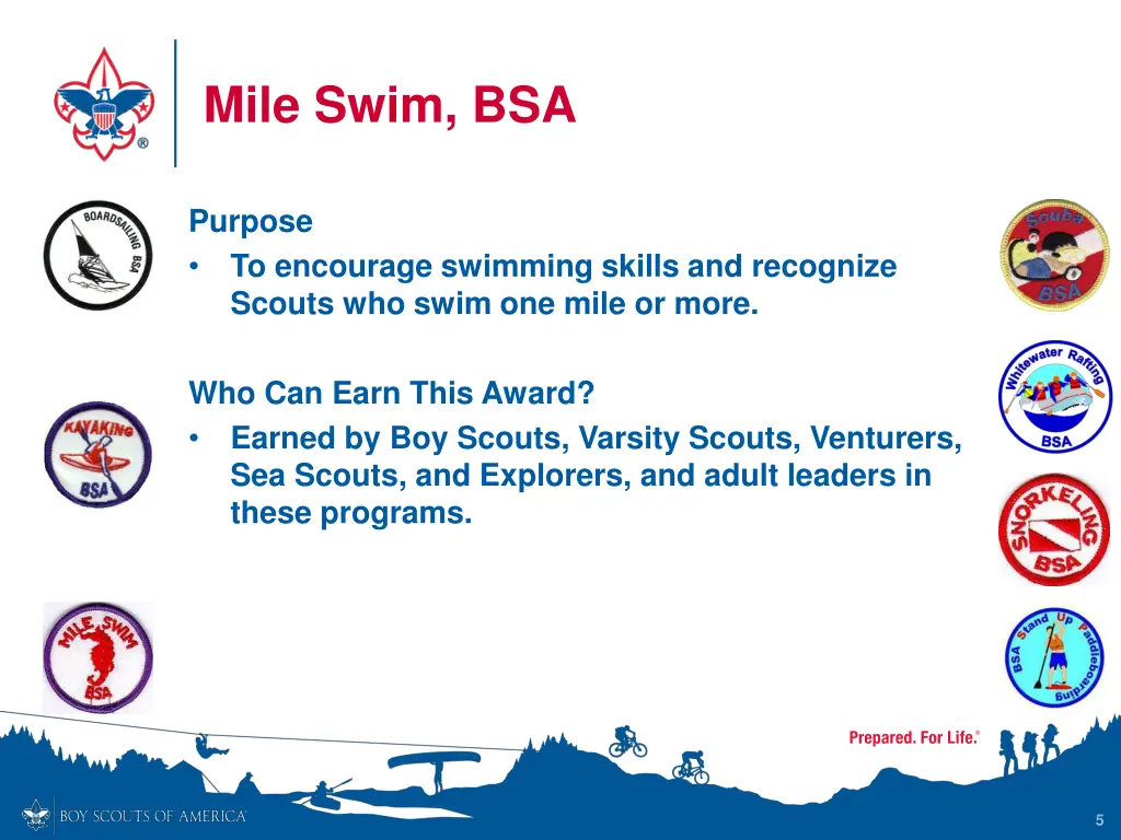 mile swim bsa