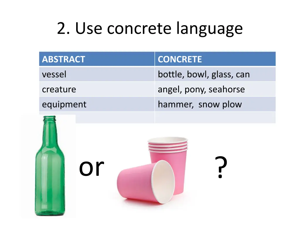 2 use concrete language