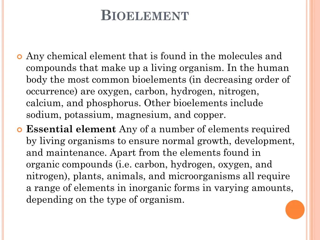 b ioelement